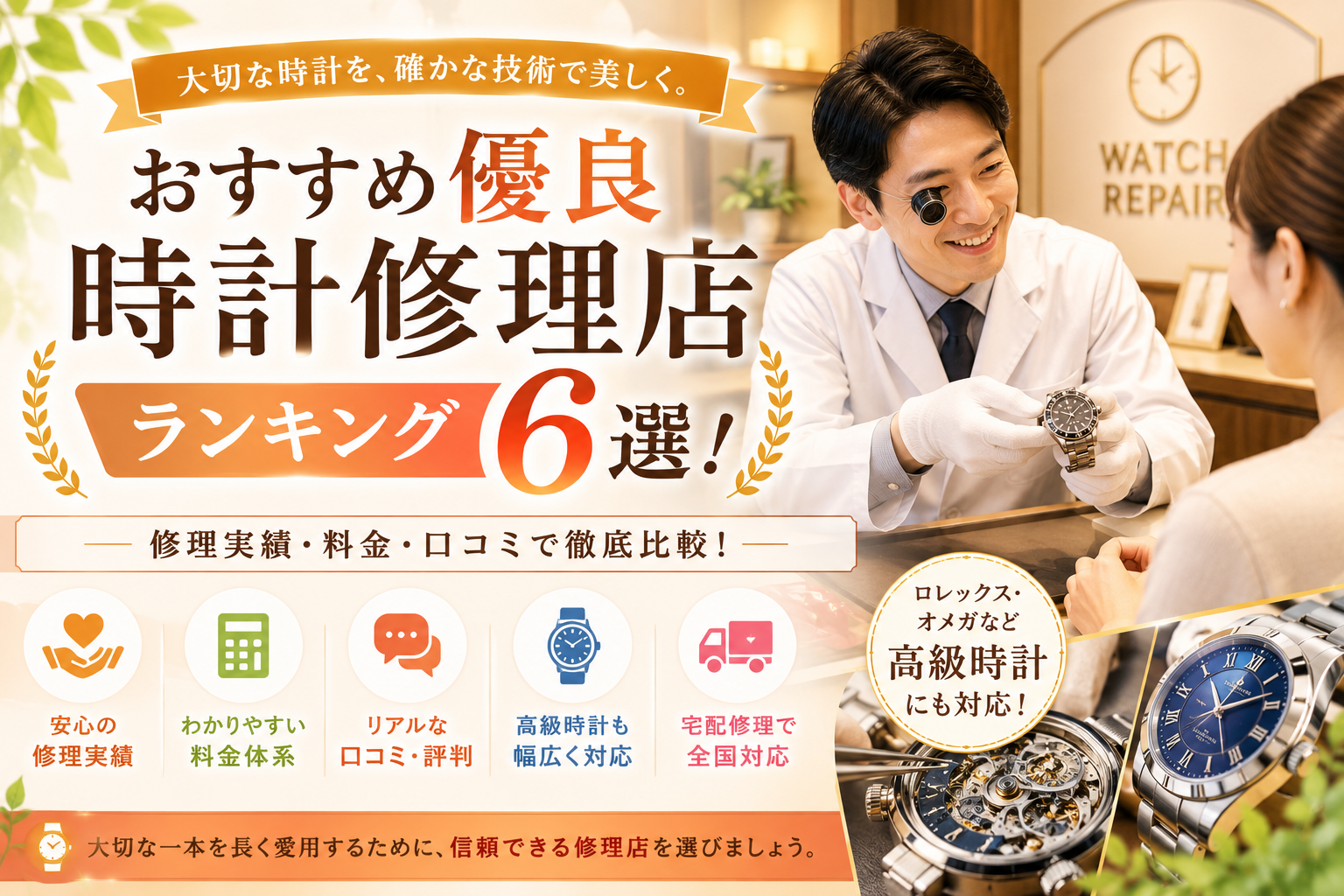 おすすめ優良時計修理店ランキング6選!