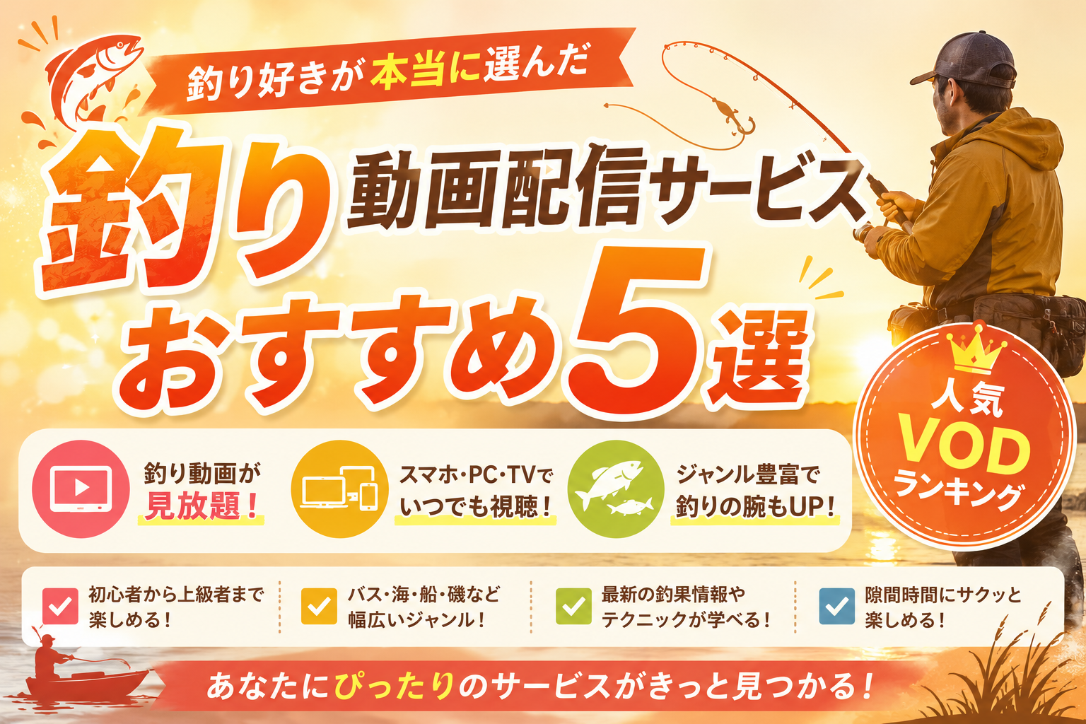 釣り動画配信サービスおすすめ5選|釣り好きが本当に選んだ人気VODランキング