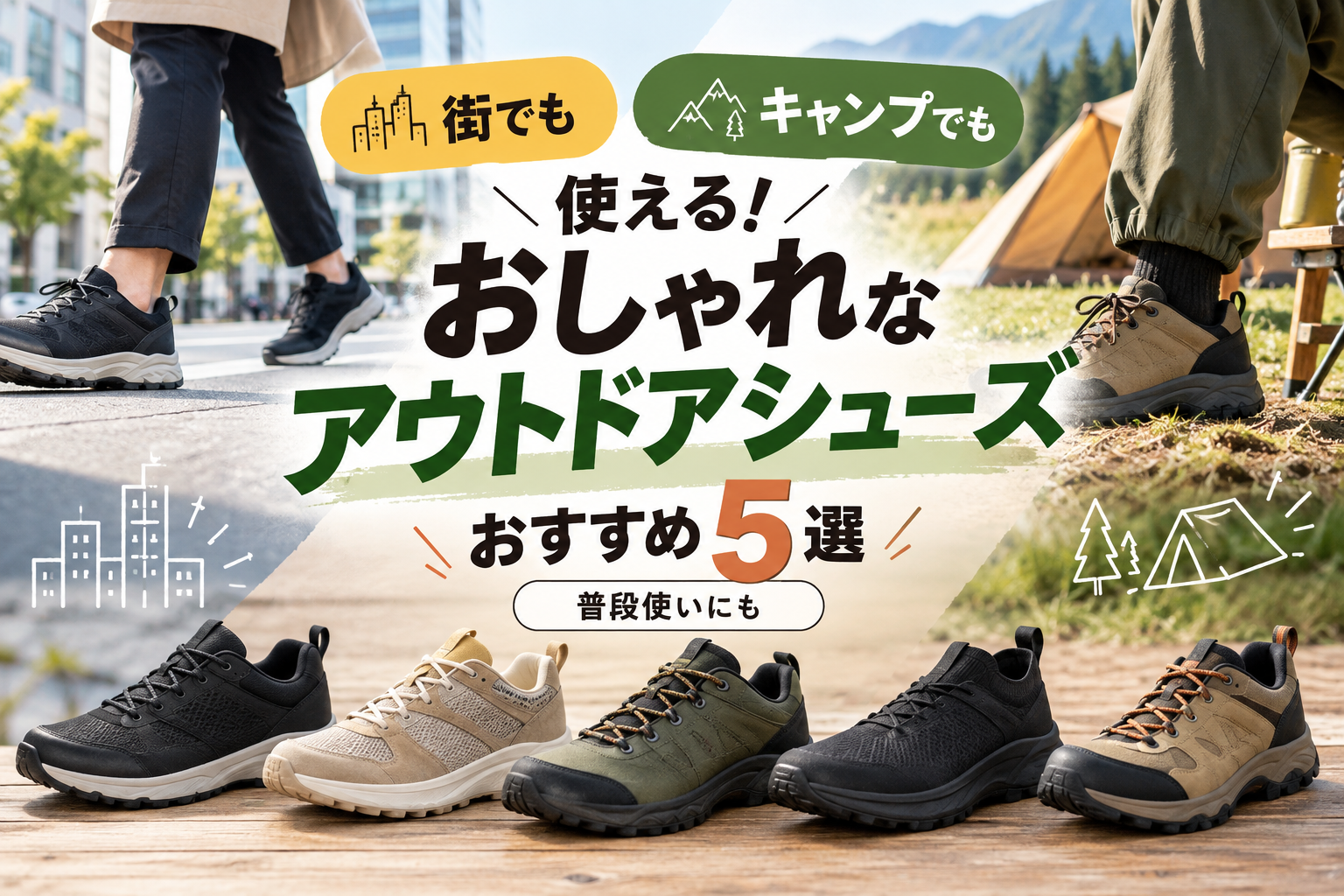 街でもキャンプでも使える！おしゃれなアウトドアシューズおすすめ5選【普段使いにも】