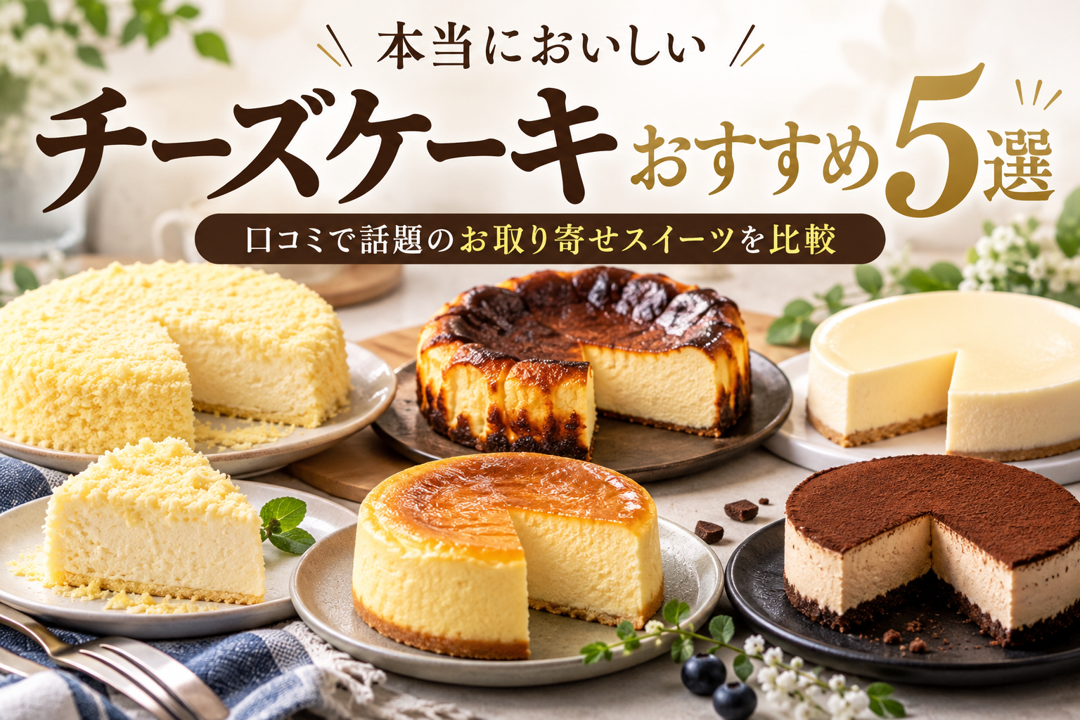 本当においしいチーズケーキおすすめ5選|口コミで話題のお取り寄せスイーツを比較