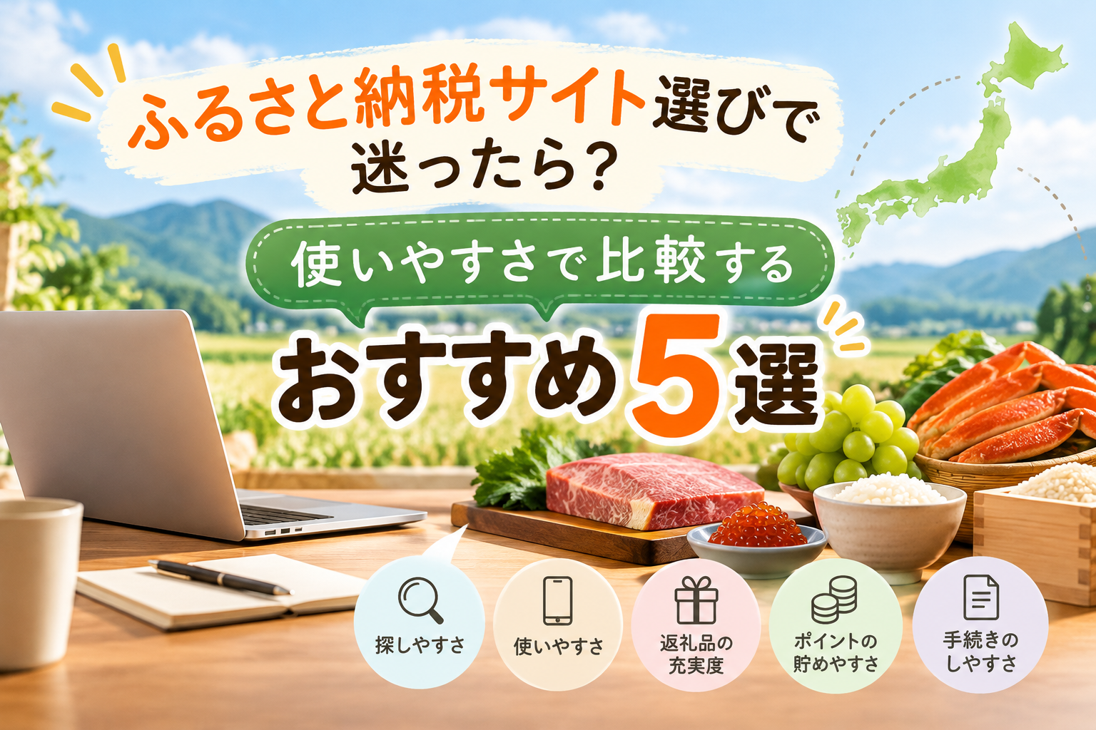 ふるさと納税サイト選びで迷ったら?使いやすさで比較するおすすめ5選